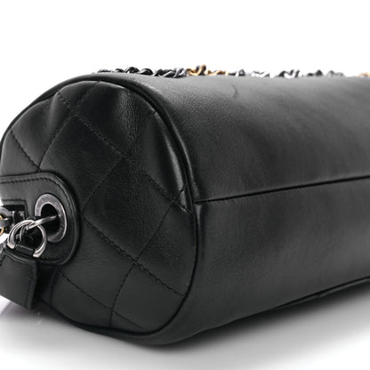 Chanel Calfskin Chain 20s Signature Bowling Bag Black 9 of 10