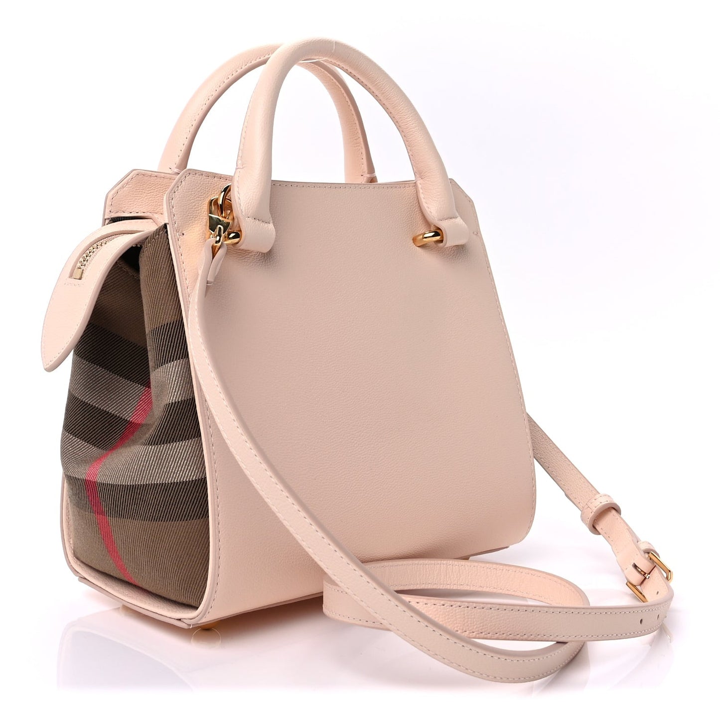 Calfskin Mega Check Mini Banwell Tote Pale Cameo