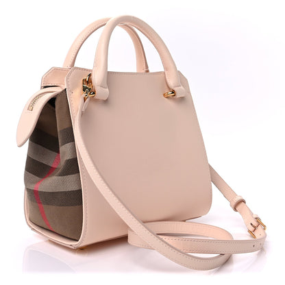 Burberry Calfskin Mega Check Mini Banwell Tote Pale Cameo 2 of 8