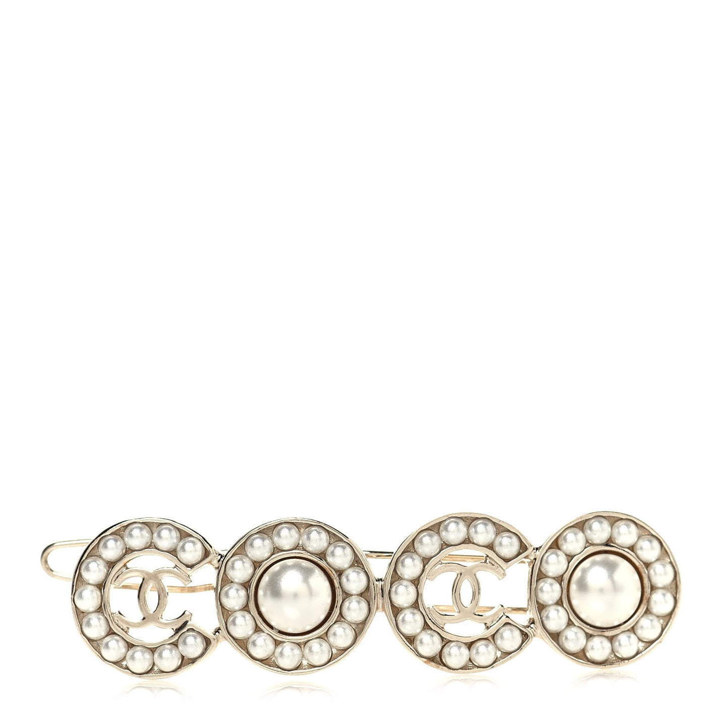 Pearl Coco Hair Clip Barrette Gold