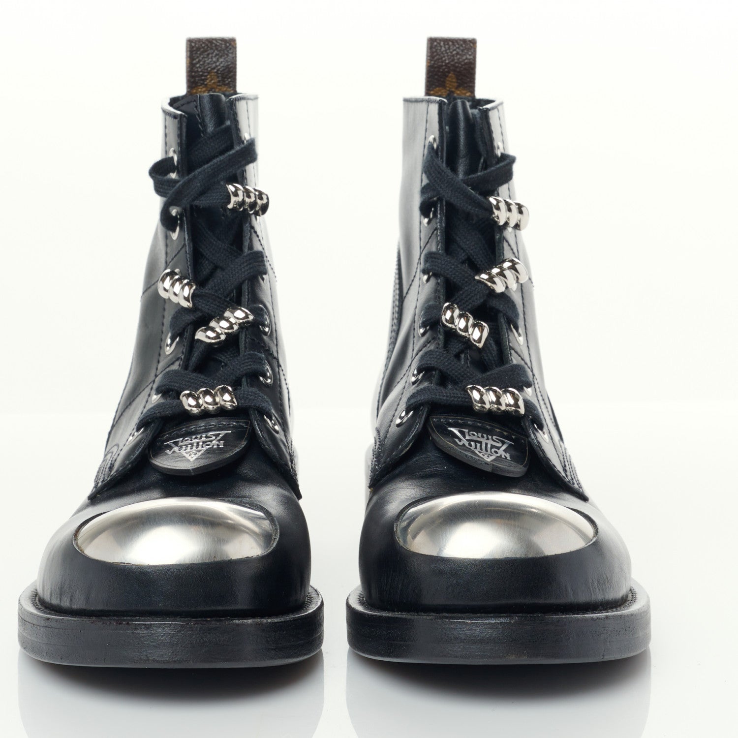 Louis Vuitton Calfskin Metropolis Flat Ranger Boots 39 Black 2 of 8