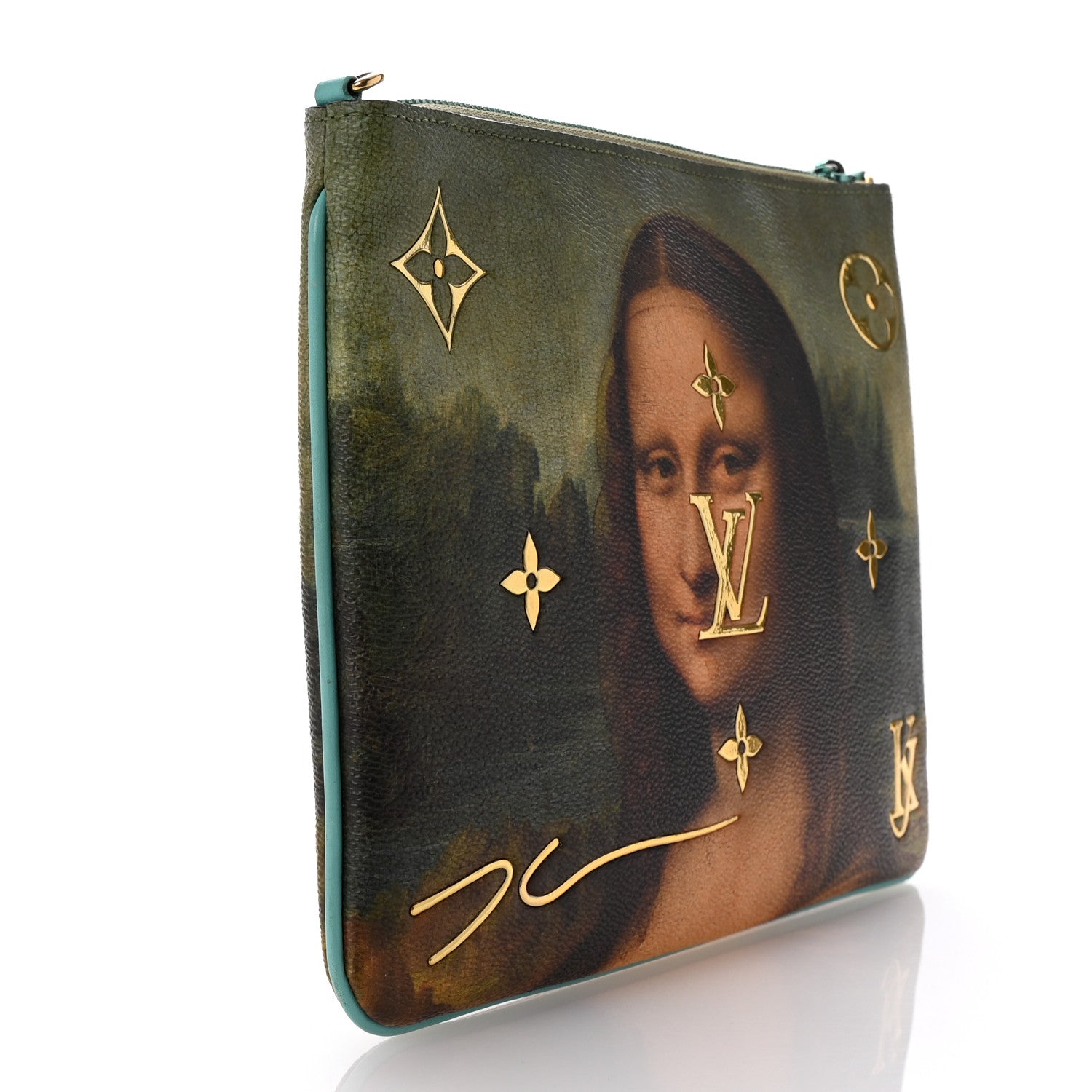 Louis Vuitton Masters Da Vinci Pochette Clutch Vert D'eau 3 of 6
