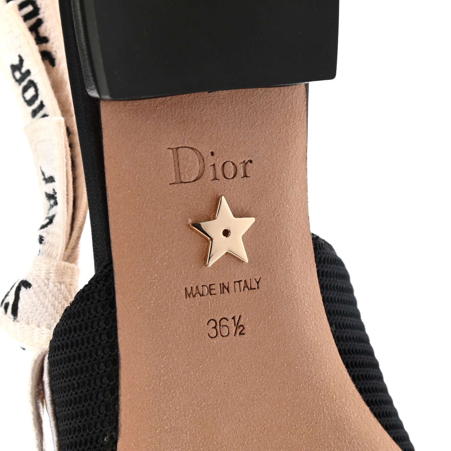 Christian Dior Technical Canvas Ribbon J'Adior Slingback Ballet Flats 36.5 Black 6 of 8