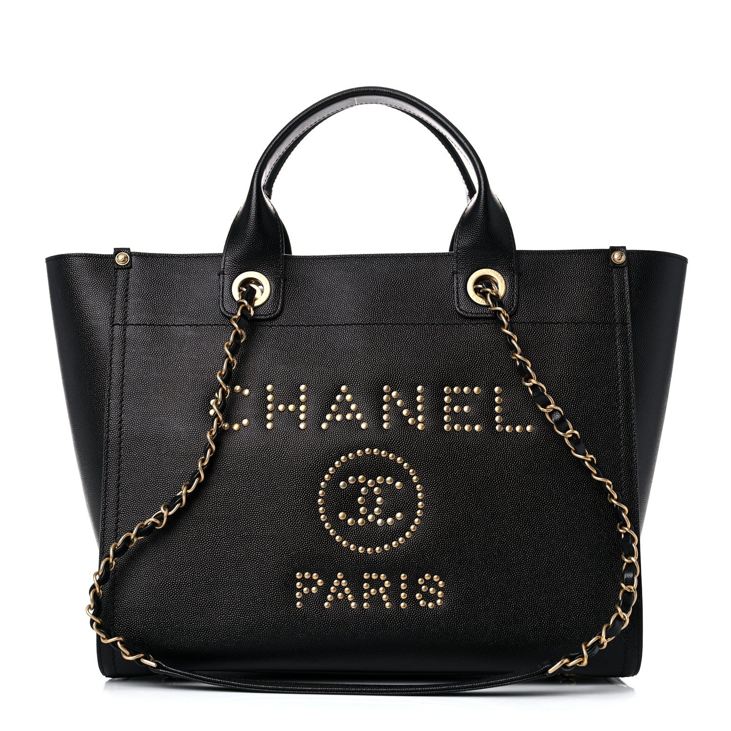 Chanel Caviar Small Studded Deauville Tote Black 1 of 10