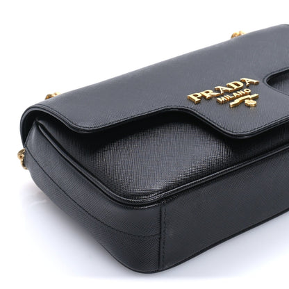 Prada Saffiano Flap Shoulder Bag Black 7 of 7