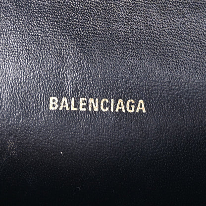 Balenciaga Shiny Calfskin Crocodile Embossed Hourglass Top Handle Bag XS  Black 5 of 8