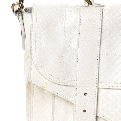 Proenza Schouler Snakeskin Calfskin Embossed Medium PS1 Satchel White 11 of 17