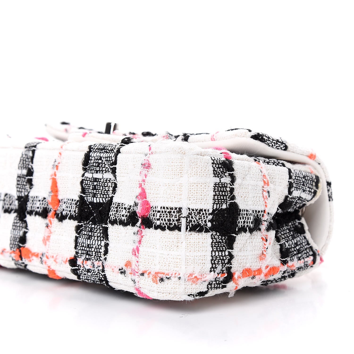 Chanel Tweed Quilted Mini Rectangular Flap Black White Pink 9 of 11