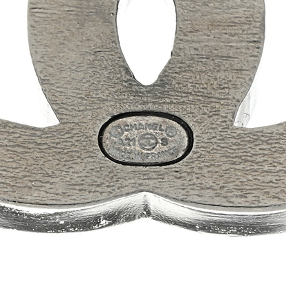 Chanel Enamel Crystal CC Earrings Black Silver 4 of 4