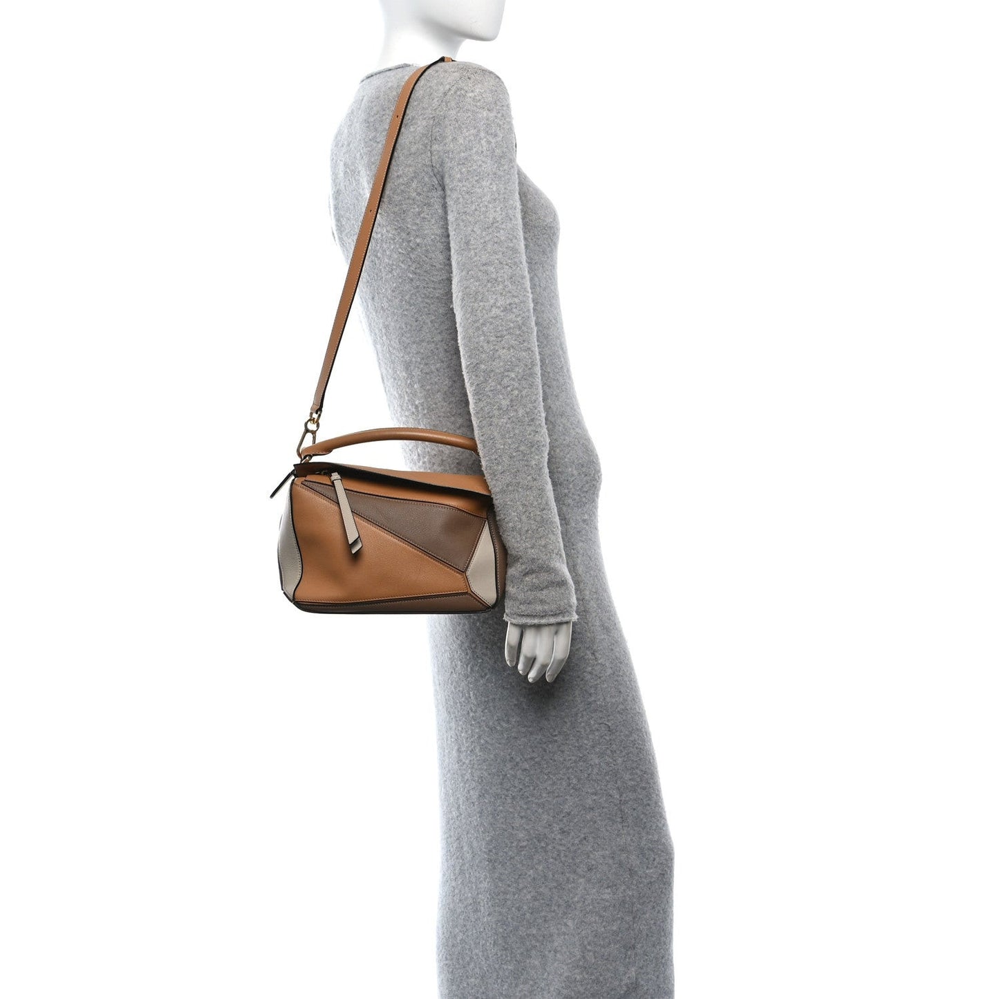 Calfskin Small Puzzle Bag Warm Desert Mink