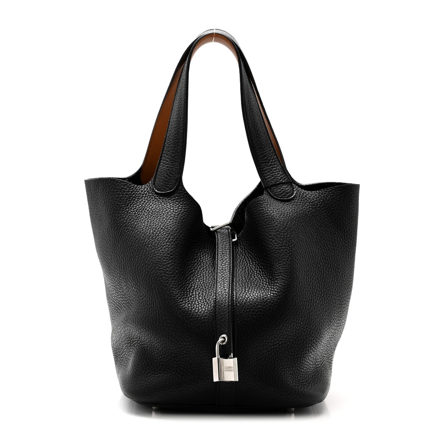 Taurillon Clemence Swift Eclat Picotin Lock 22 MM Black Toffee