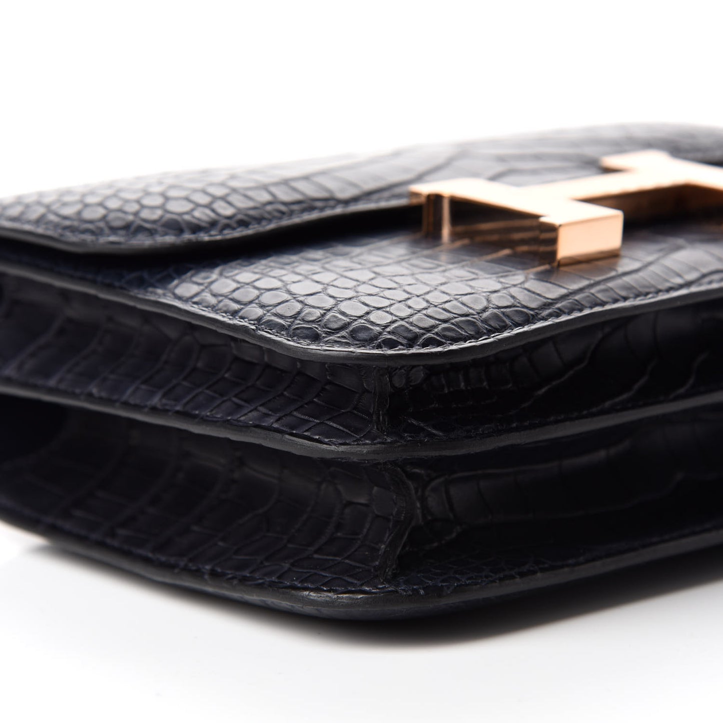 Matte Alligator Constance 18 Bleu Indigo