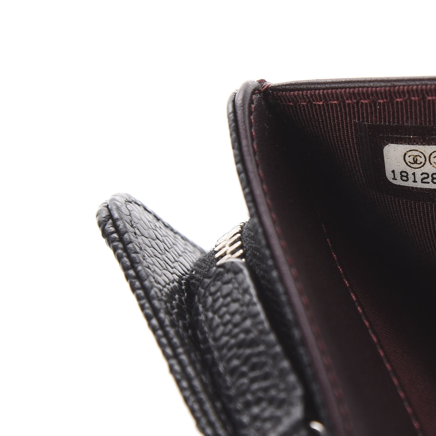 Caviar Quilted Zipped Pocket Wallet Black