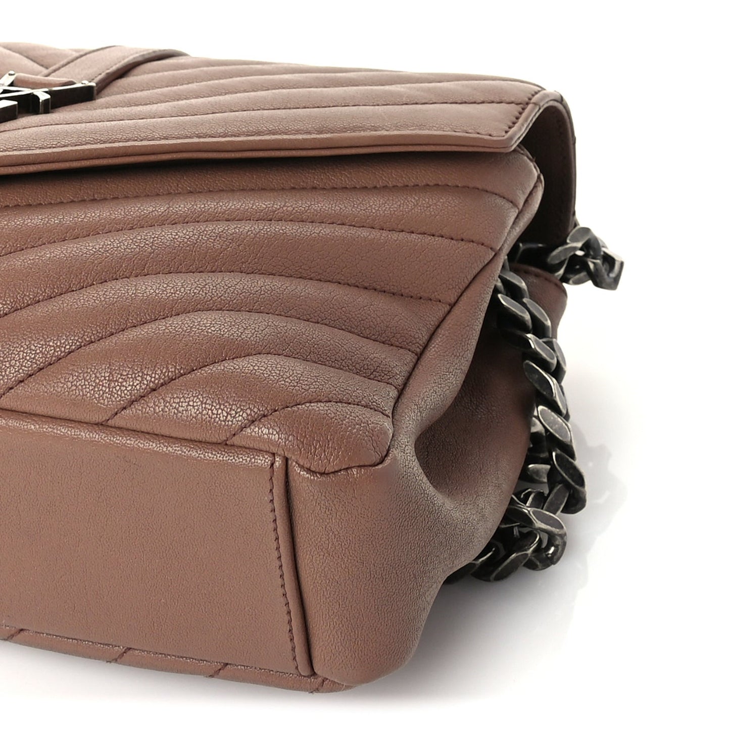 Sheepskin Matelasse Chevron Monogram Medium College Bag  Fard