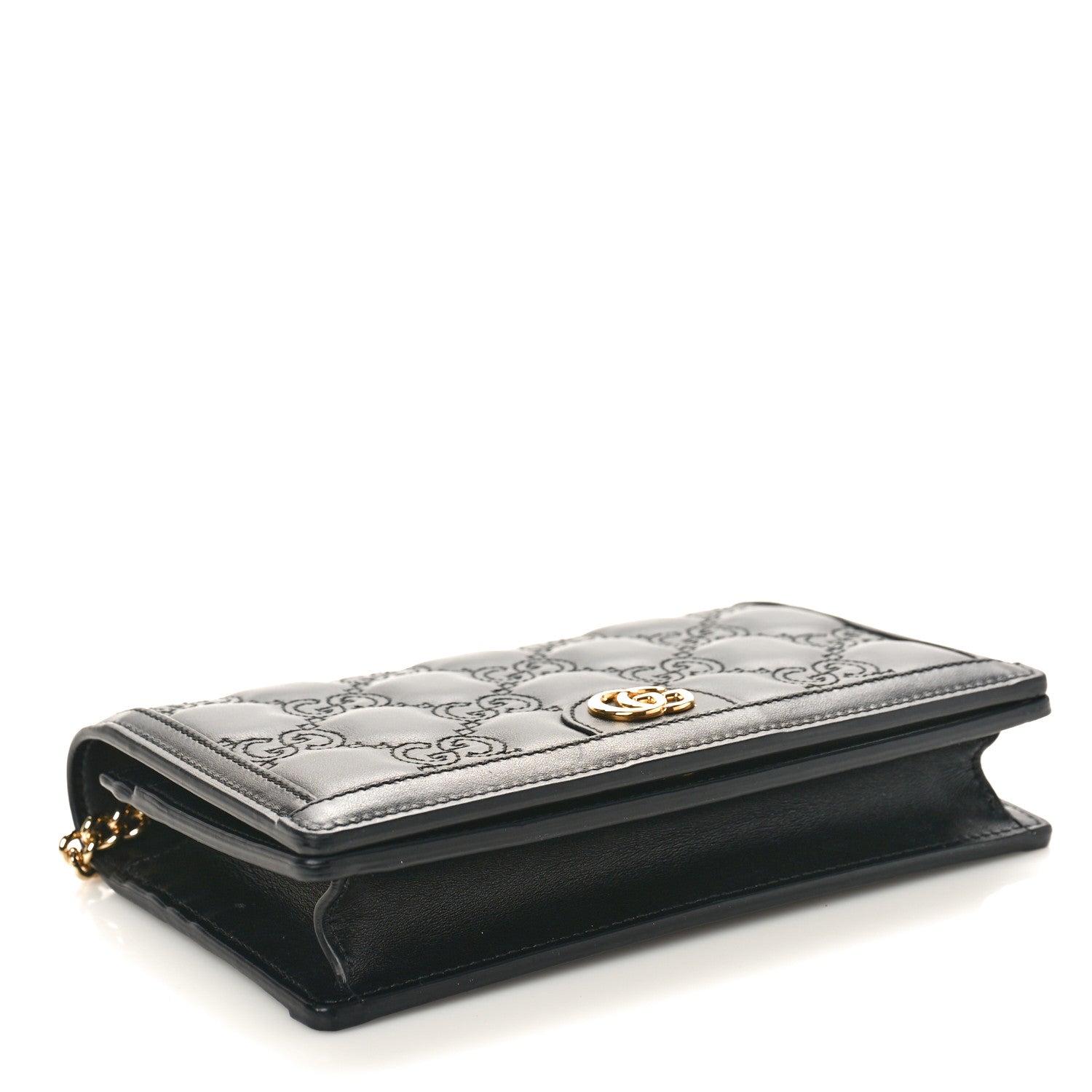 Gucci Calfskin GG Matelasse Chain Wallet Black 4 of 10