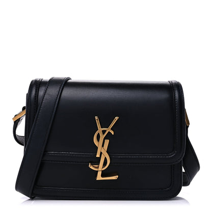 Saint Laurent Box Calfskin Monogram Medium Solferino Satchel  Black 1 of 8