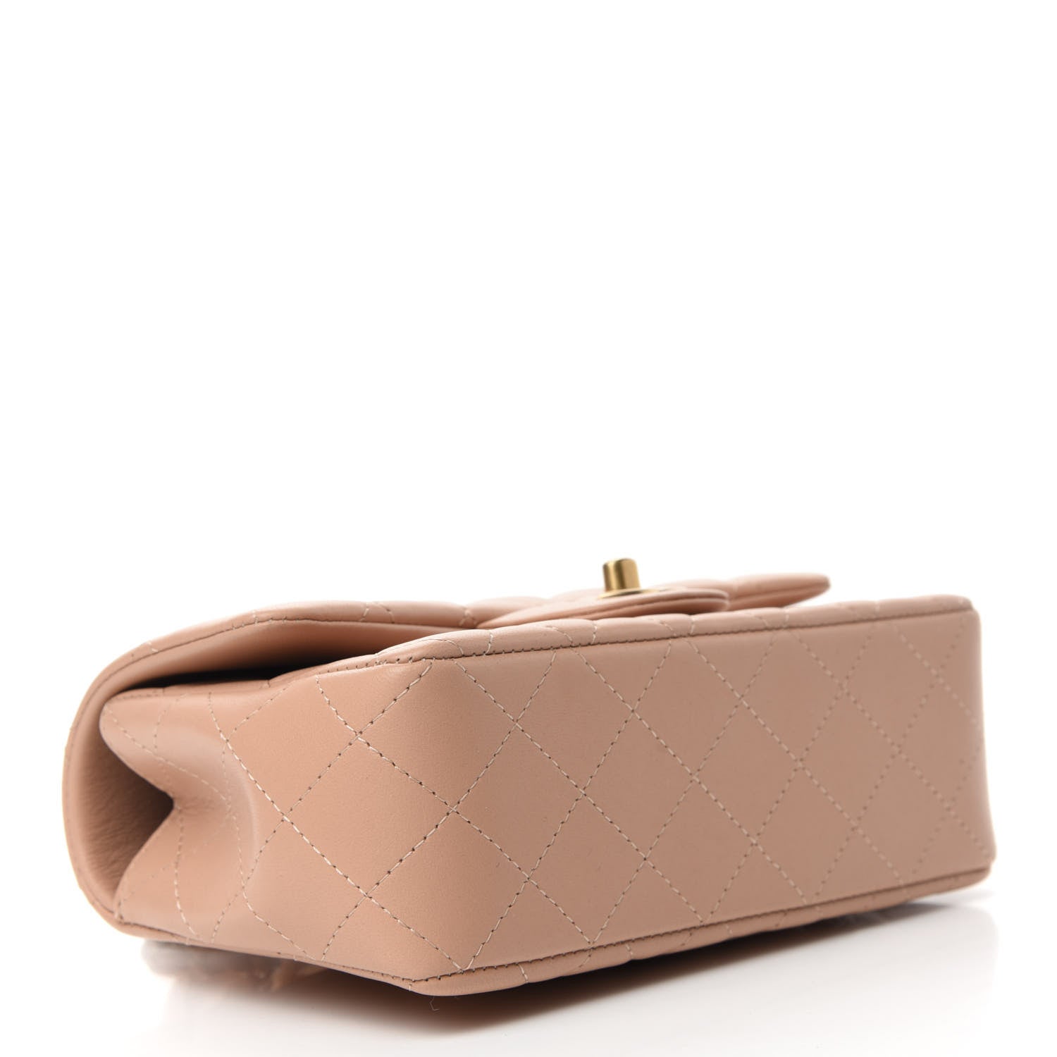 Chanel Lambskin Quilted Mini Top Handle Rectangular Flap Beige 4 of 11