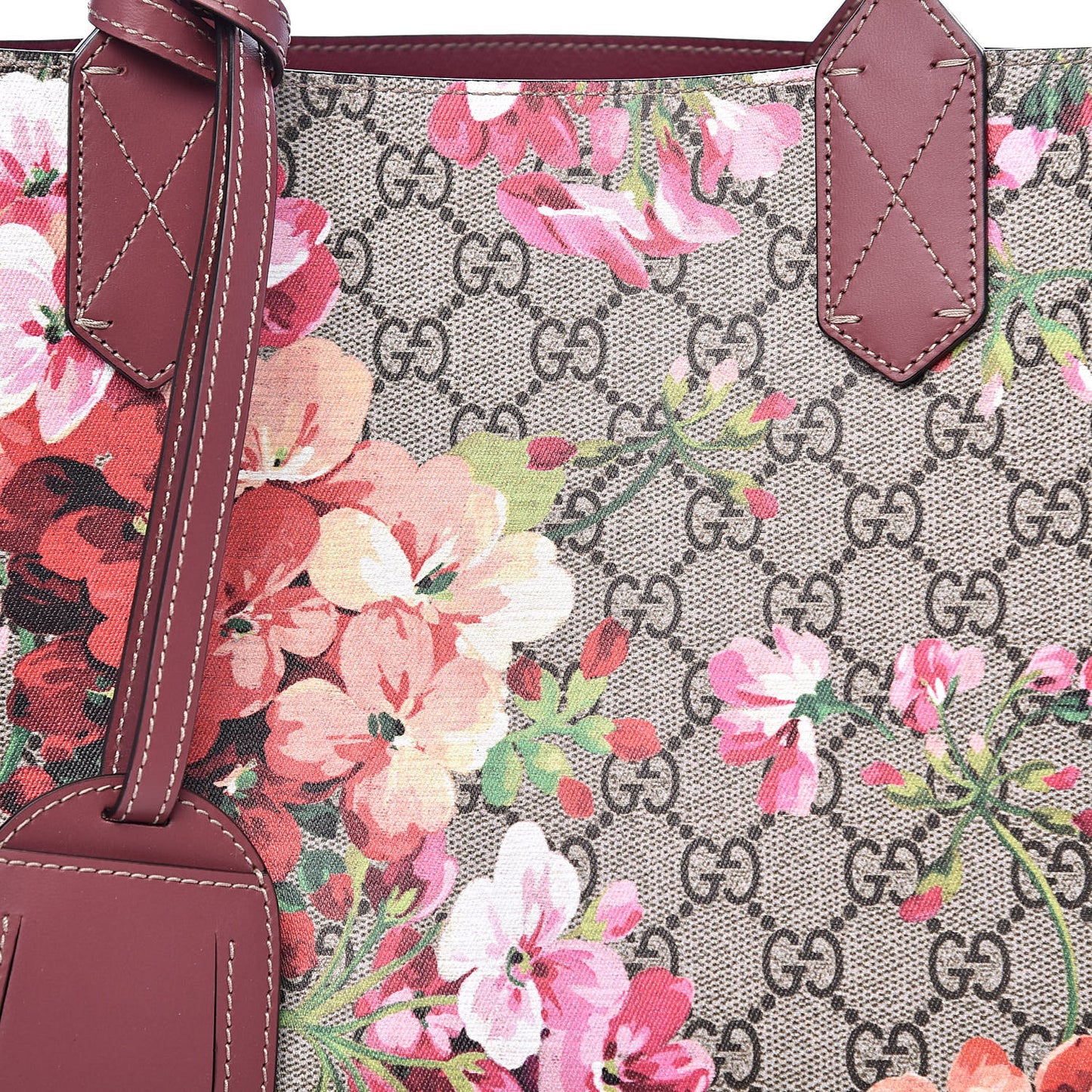 GG Supreme Monogram Blooms Small Reversible Tote Beige Multicolor Dry Rose