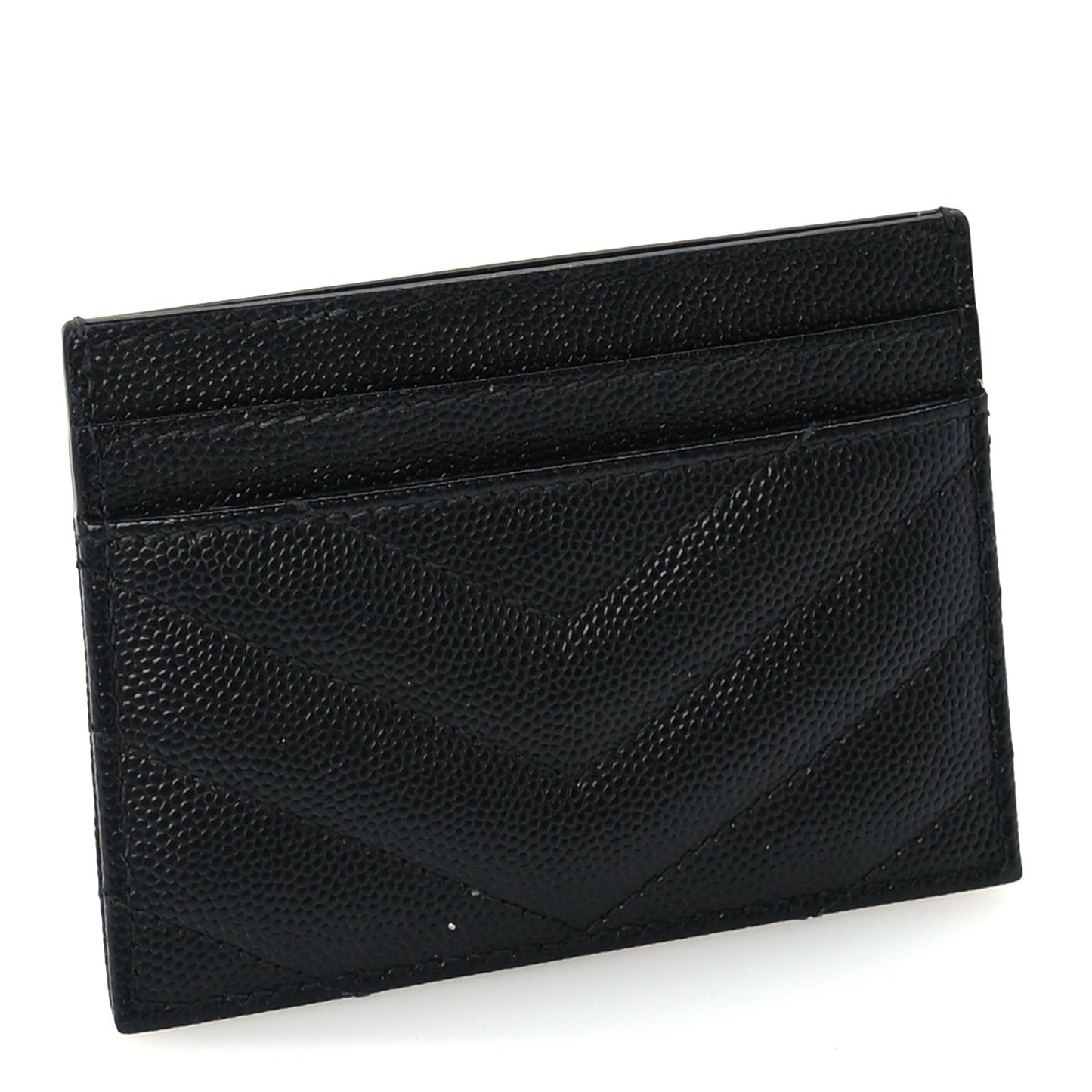 Grain De Poudre Matelasse Chevron Cassandre Credit Card Case Black