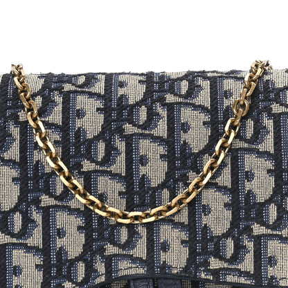 Christian Dior Oblique Saddle Chain Pouch  Blue 6 of 7