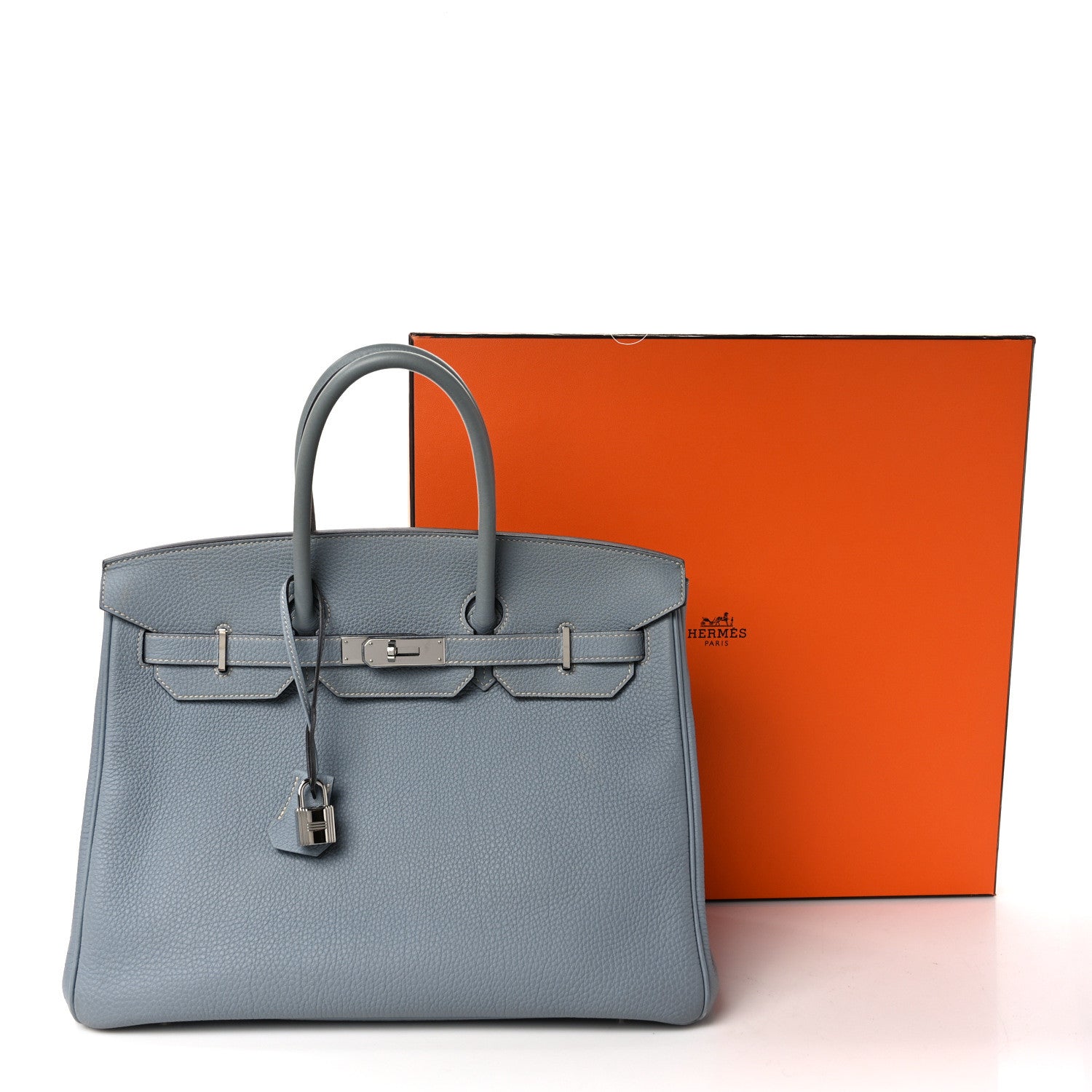 Hermes Togo BIRKIN 35 Bleu Lin 14 of 14