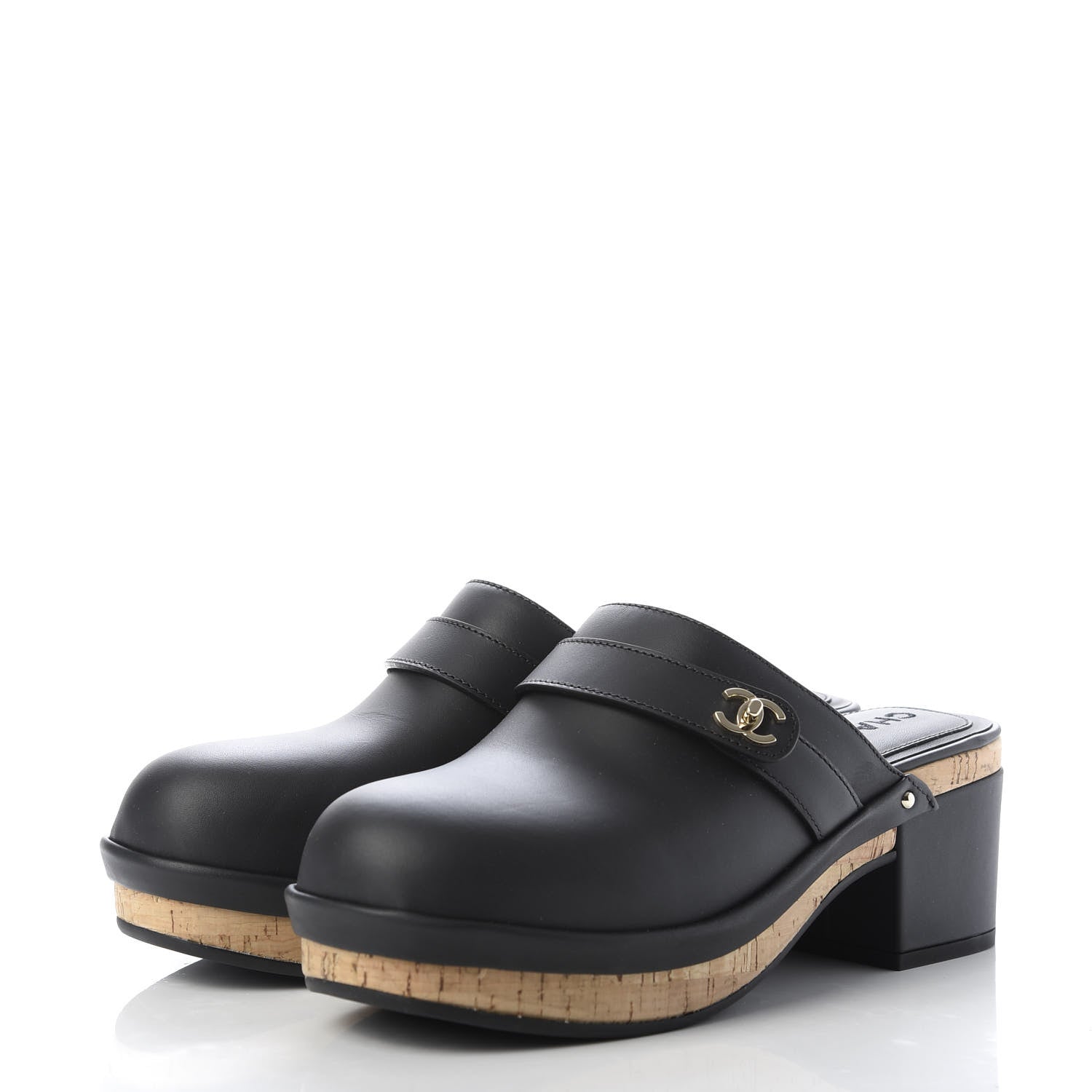 Chanel Calfskin CC Turn Lock Clog 39 Black 3 of 9