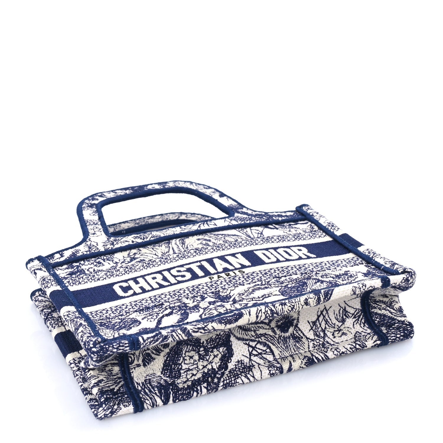Christian Dior Canvas Embroidered Mini Toile De Jouy Book Tote  Blue 3 of 7