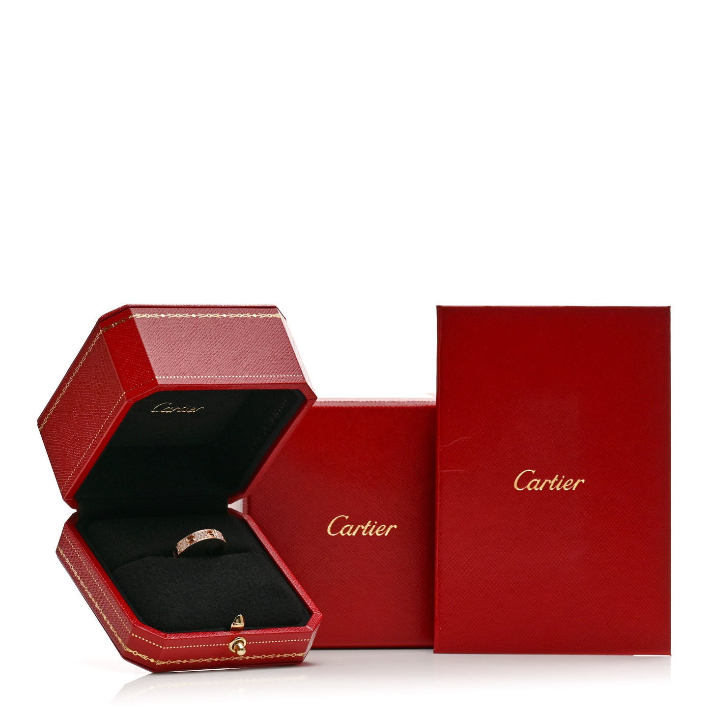 18K Pink Gold Diamond 4mm LOVE Wedding Paved Band Ring 51 5.75