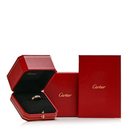 Cartier 18K Pink Gold Diamond 4mm LOVE Wedding Paved Band Ring 51 5.75 5 of 5