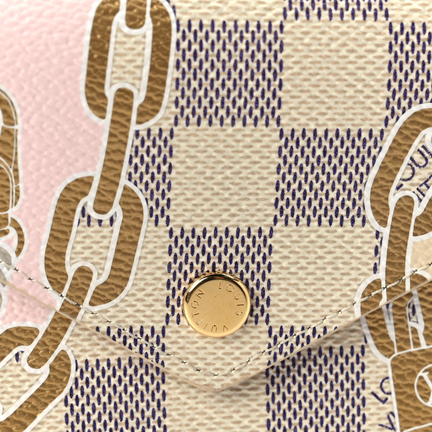 Louis Vuitton Damier Azur Nautical Victorine Wallet Gold Damier Azur 5 of 7