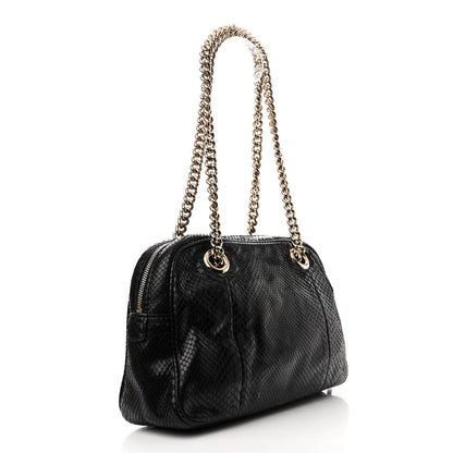 Gucci Snakeskin Small Soho Bowler Black 3 of 10