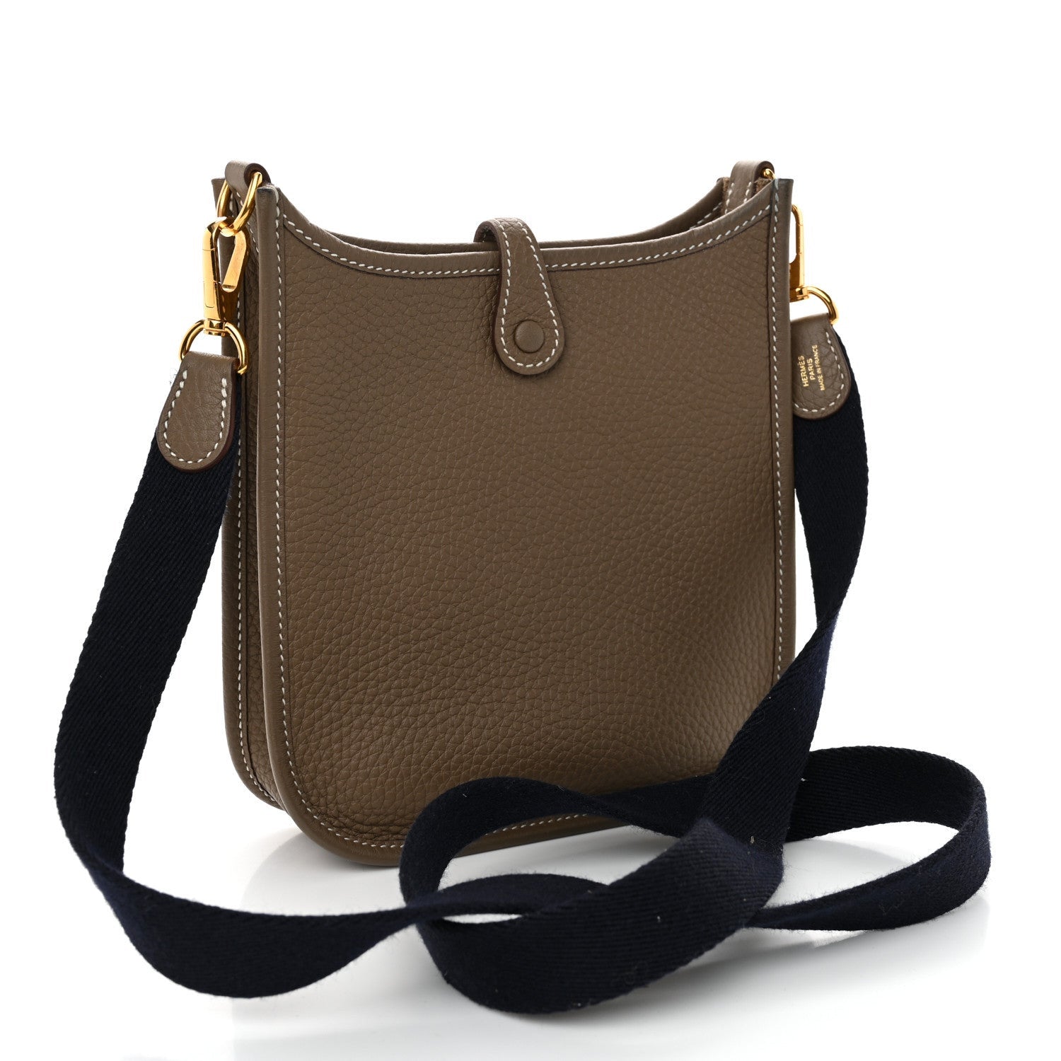 Hermes Taurillon Clemence Amazone Evelyne TPM Etoupe Bleu Indigo 3 of 7