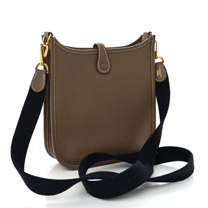 Hermes Taurillon Clemence Amazone Evelyne TPM Etoupe Bleu Indigo 3 of 7