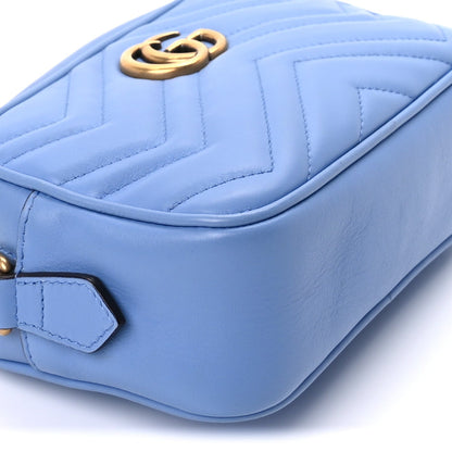 Gucci Calfskin Matelasse Mini GG Marmont Chain Shoulder Bag Clear Sky Blue 7 of 8