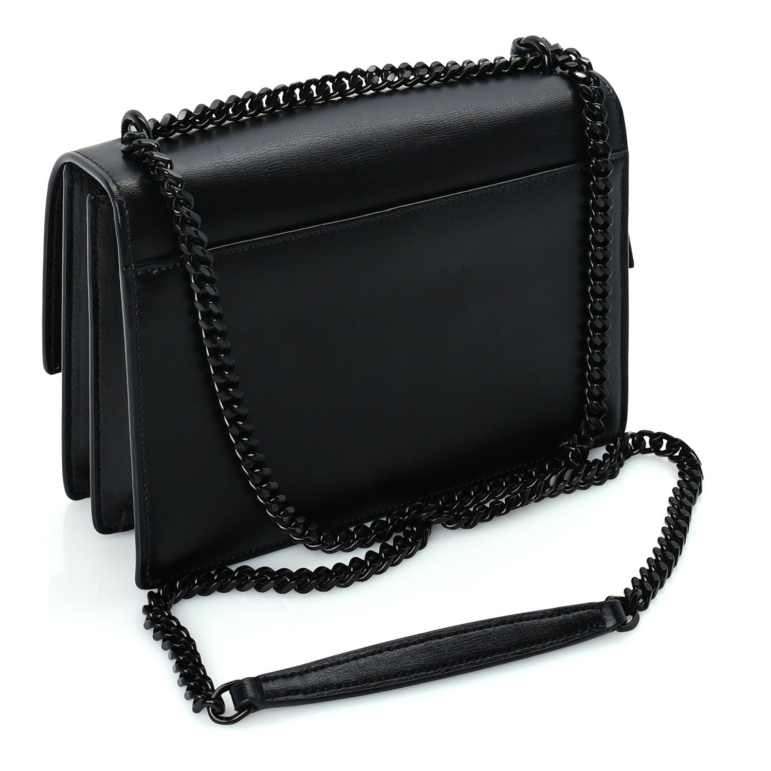 Saint Laurent Calfskin Medium Monogram Monochrome Sunset Black 2 of 8
