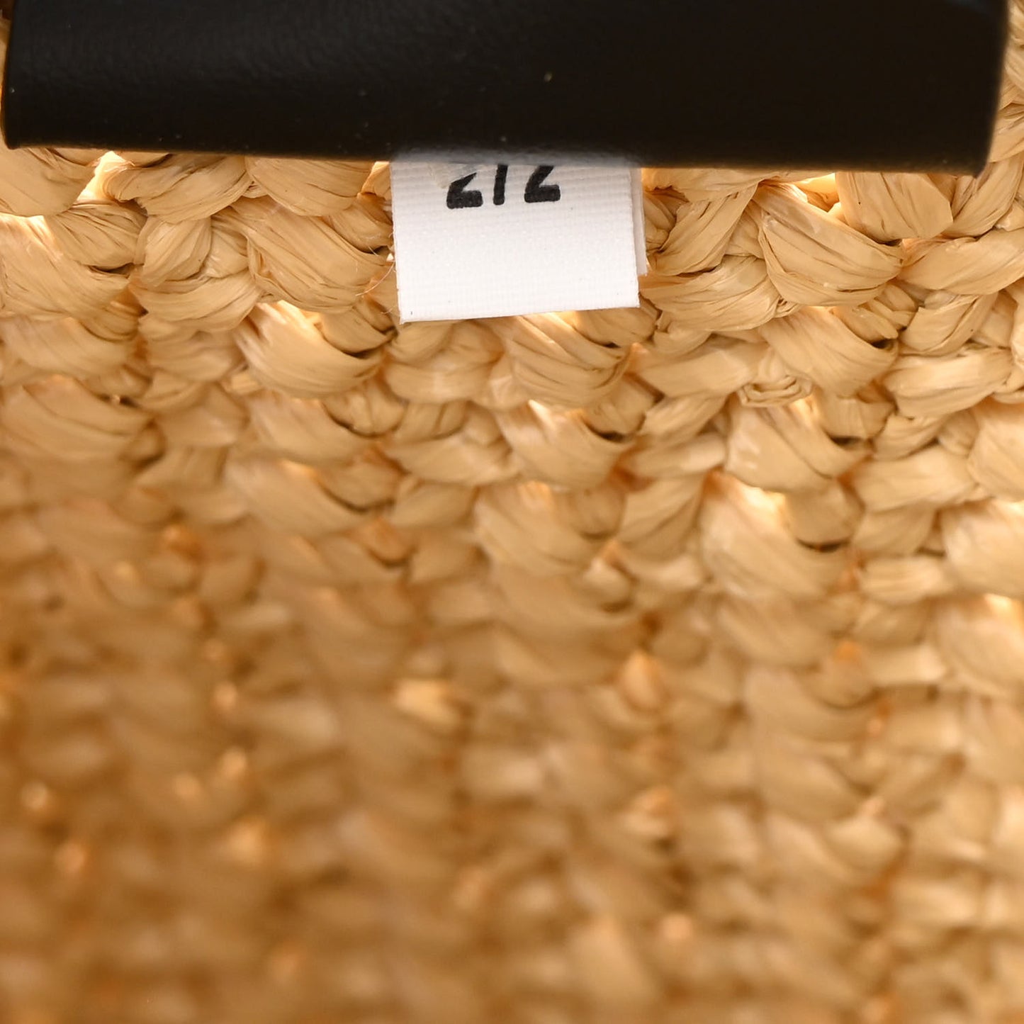 Yarn Raffia Effect Crochet Embroidered Logo Tote Naturale