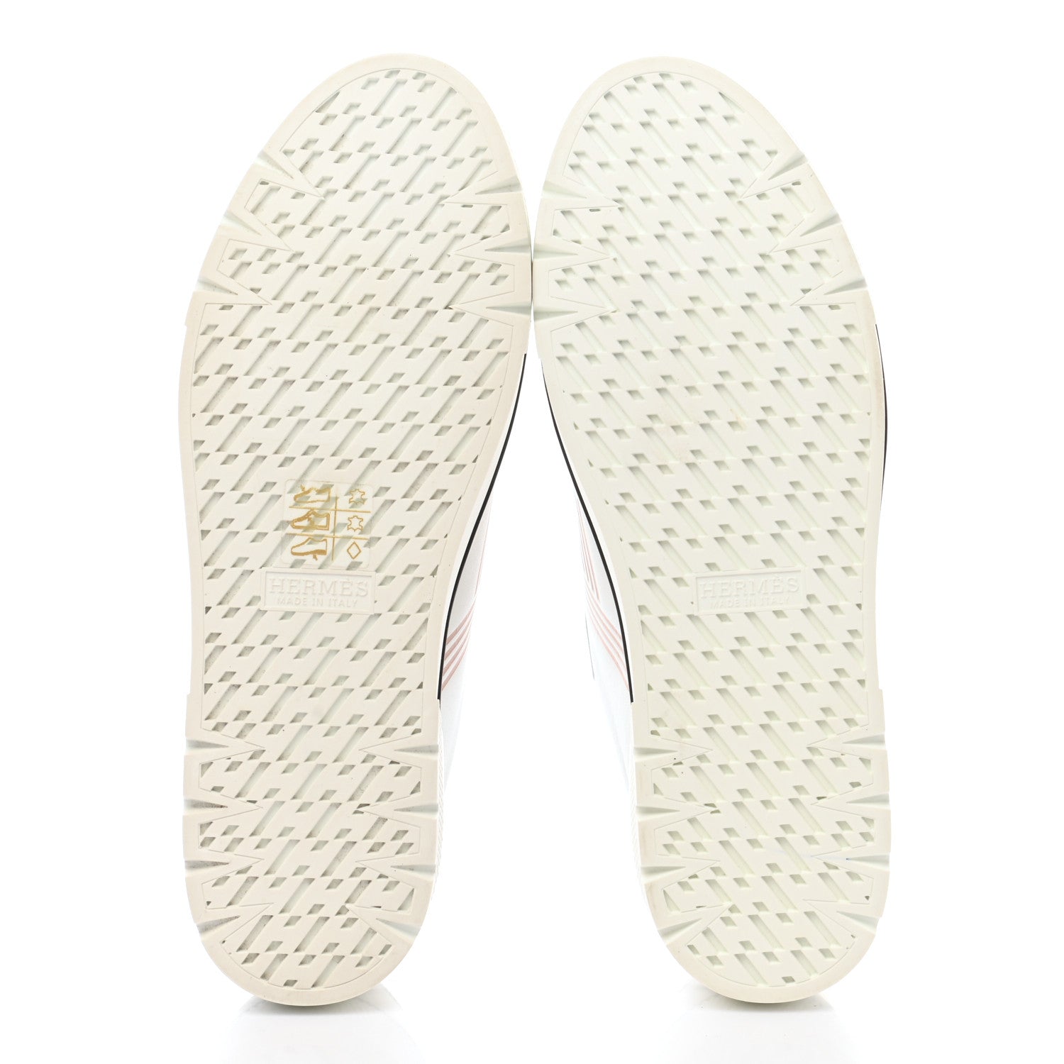 Hermes Calfskin Nappa Dare Sneakers 37 White Rose Dore 5 of 10