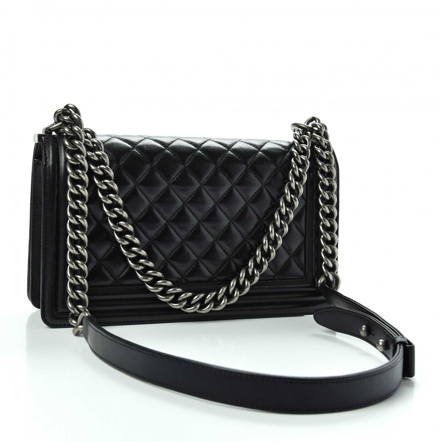 Chanel Lambskin Quilted Medium Boy Flap Black 3 of 11