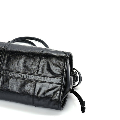Prada Glossy Calfskin Triangle Medium Bonnie Shoulder Bag Black 8 of 8