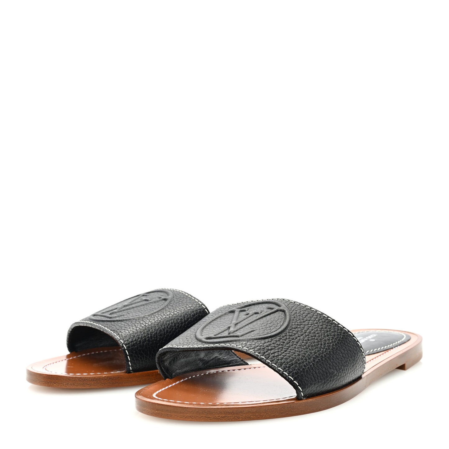 Calfskin Lock It Flat Mule 38 Black