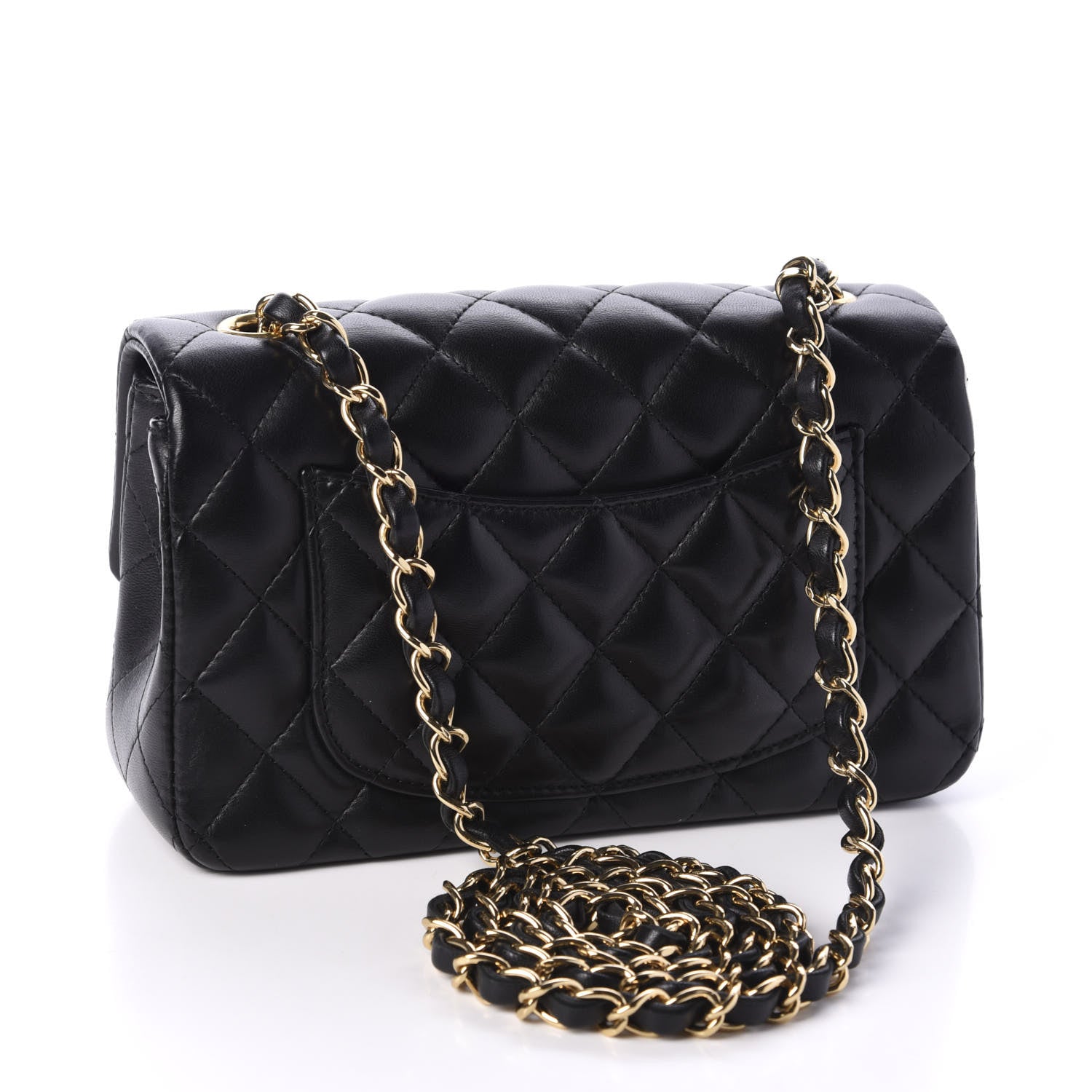 Chanel Lambskin Quilted Mini Rectangular Flap Black 3 of 11