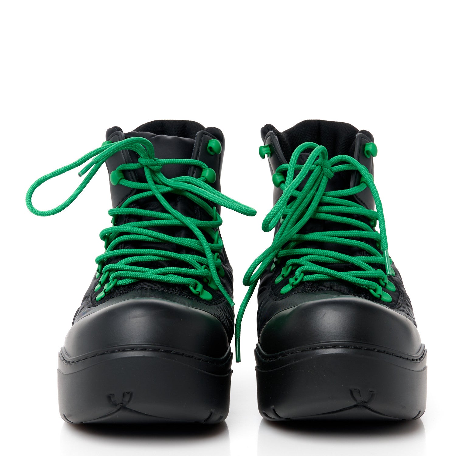 Bottega Veneta Technical Fabric Rubber Puddle Bomber Boots 37 Black Grass 2 of 8