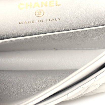 Chanel Lambskin Quilted Mini Flap Bag Charm With Hook  Grey 5 of 9