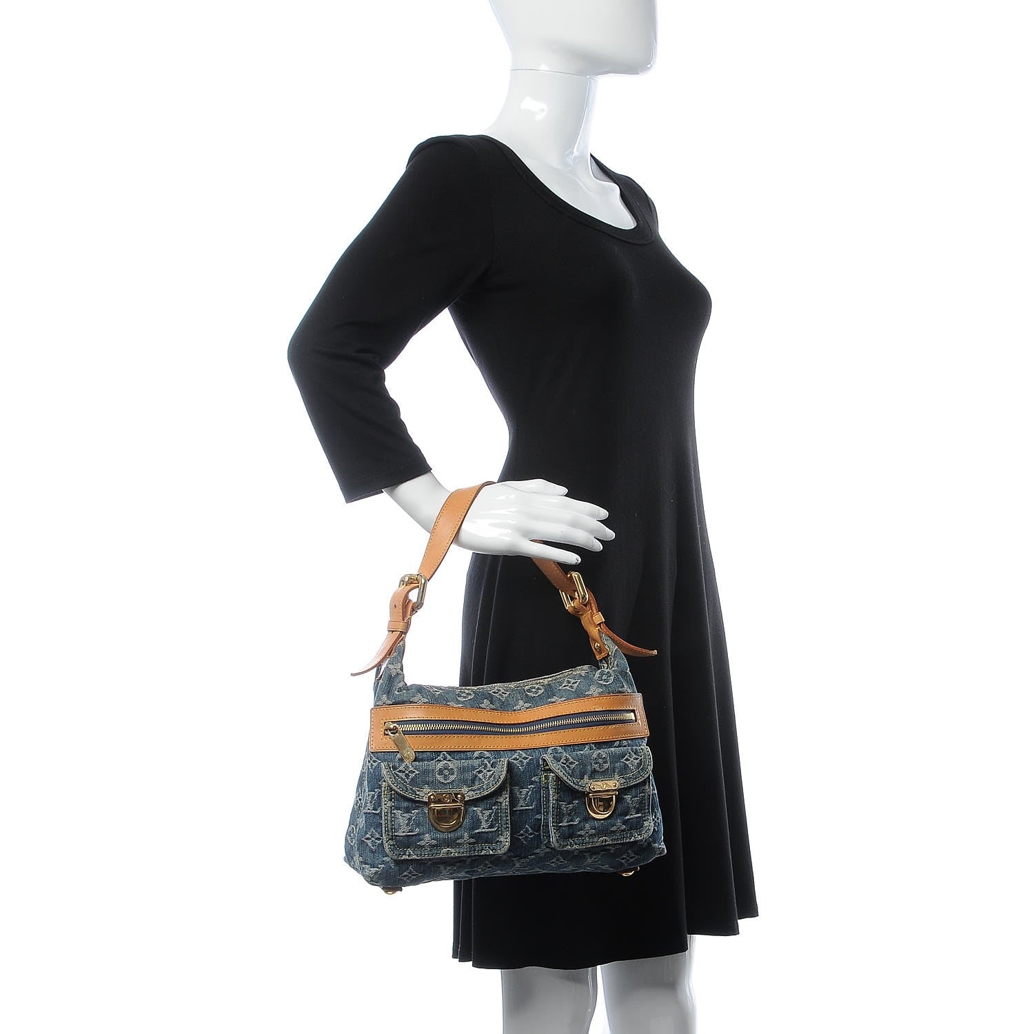 Louis Vuitton Monogram Denim Baggy PM Blue 2 of 16