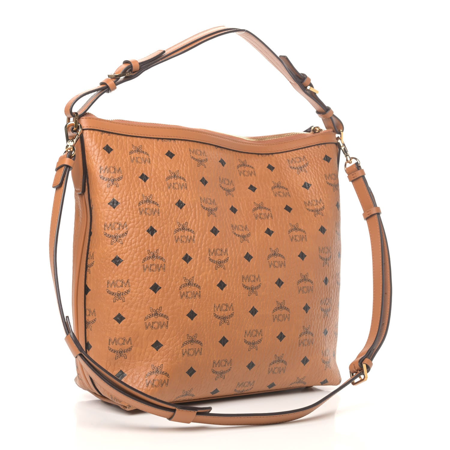 MCM Visetos Studded Hobo Cognac 2 of 4