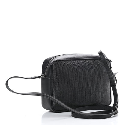 Saint Laurent Raffia Canvas Monogram Lou Camera Bag Black 3 of 10
