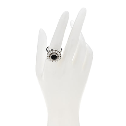 Tiffany Sterling Silver Black Onyx Freshwater Pearl Ziegfeld Ring 57 8 2 of 6