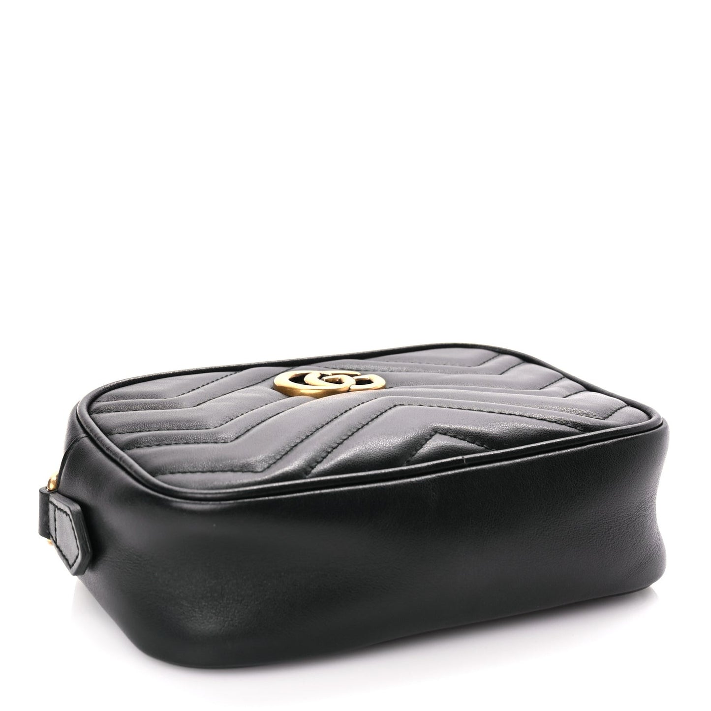 Calfskin Matelasse Mini GG Marmont Chain Shoulder Bag Black