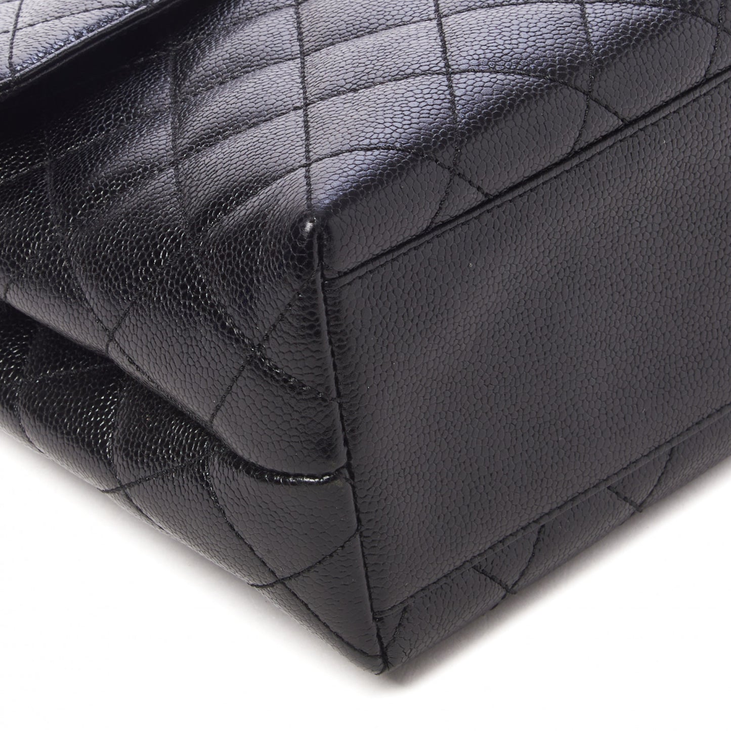 Caviar Quilted Jumbo Kelly Flap Black