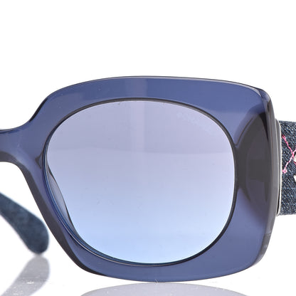 Chanel Denim Rectangle Sunglasses 5406 Blue 7 of 8